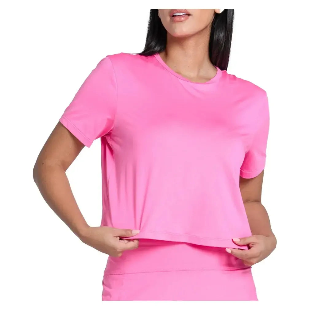 Women's LUV Power Box Tennis Top Taffy-Apparel-Lucky In Love-CX095-695S25-1-Tennis Express
