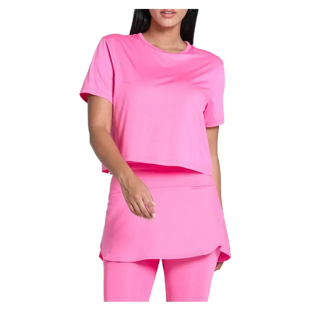 Women's LUV Power Box Tennis Top Taffy-Apparel-Lucky In Love-CX095-695S25-21-Tennis Express