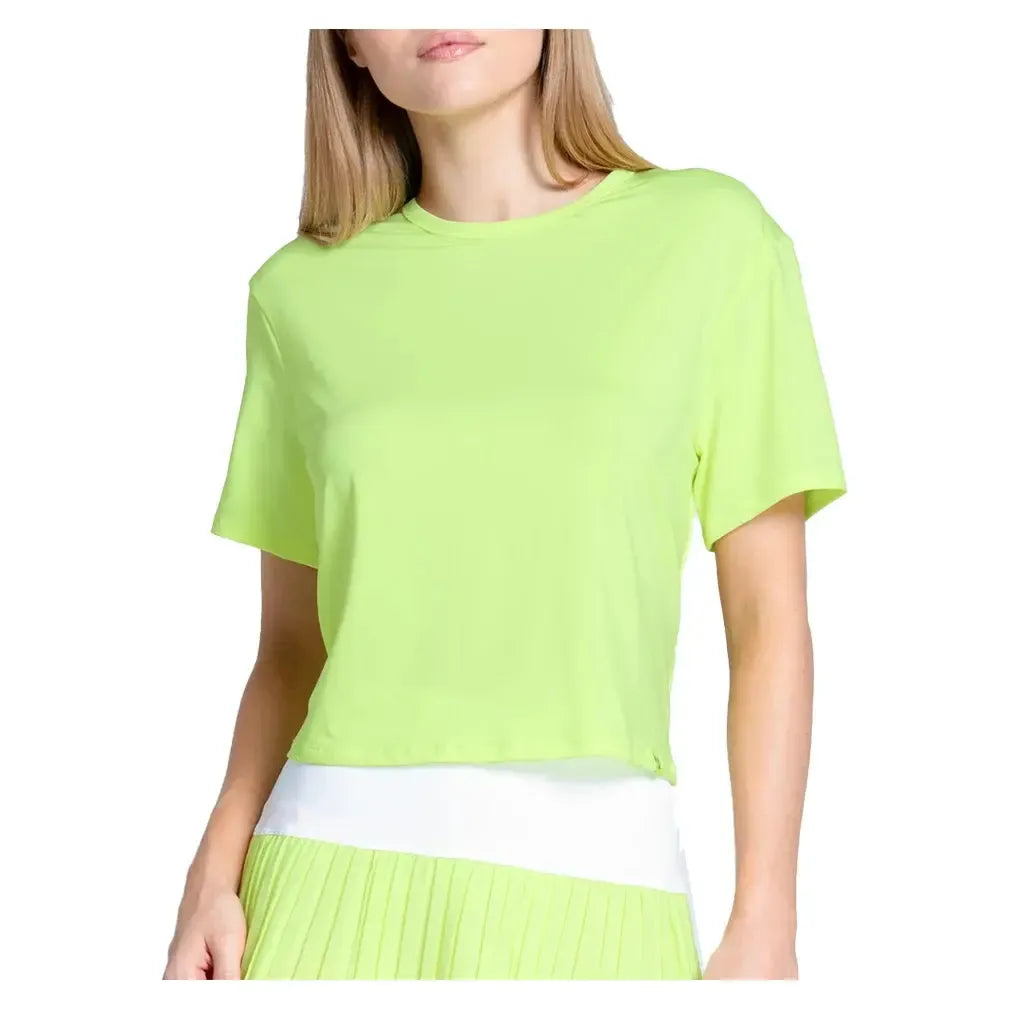 Women's LUV Power Box Tennis Top Lemon Frost-Apparel-Lucky In Love-CX095-718S25-Tennis Express