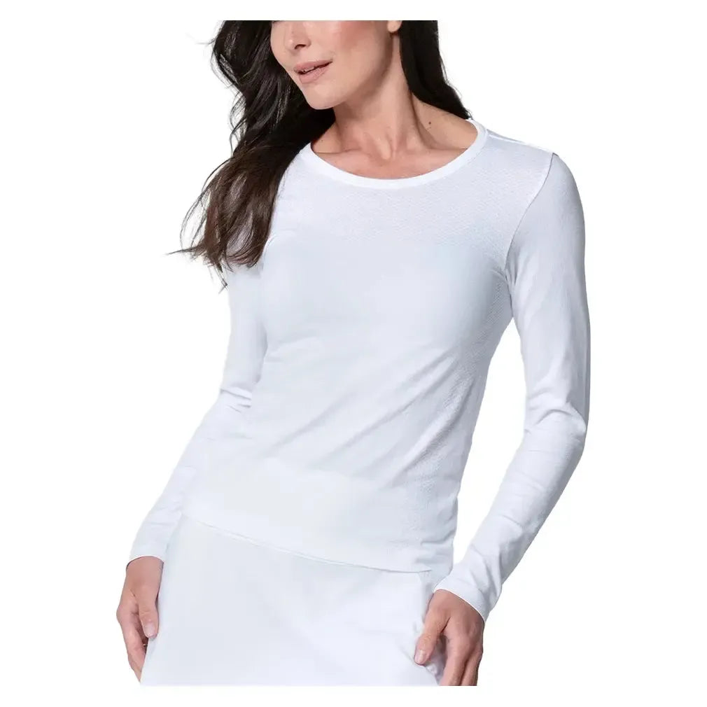 Women's Seamless Long Sleeve Tennis Top-Apparel-Lucky In Love-CX104-110-X-Tennis Express