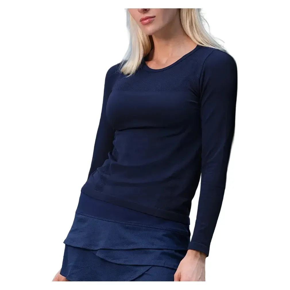 Women's Seamless Long Sleeve Tennis Top-Apparel-Lucky In Love-CX104-410-Tennis Express