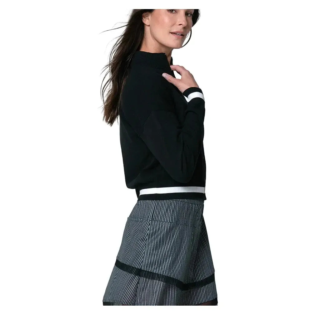 Women's Rally Mock Neck Tennis Cardigan-Apparel-Lucky In Love-CX106-121-2-Tennis Express