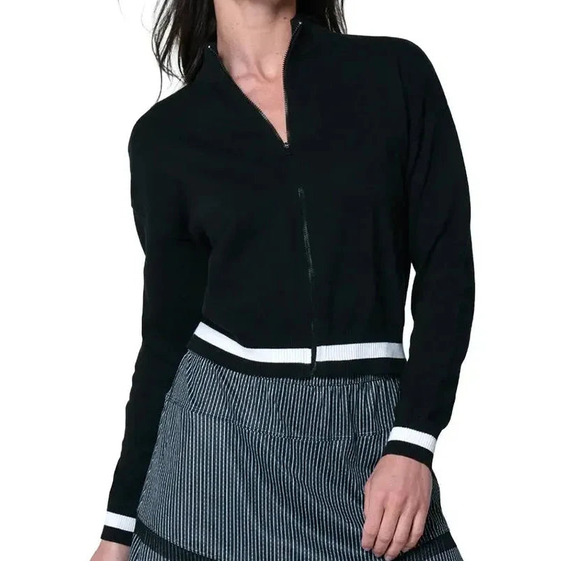 Women's Rally Mock Neck Tennis Cardigan-Apparel-Lucky In Love-CX106-121-Tennis Express