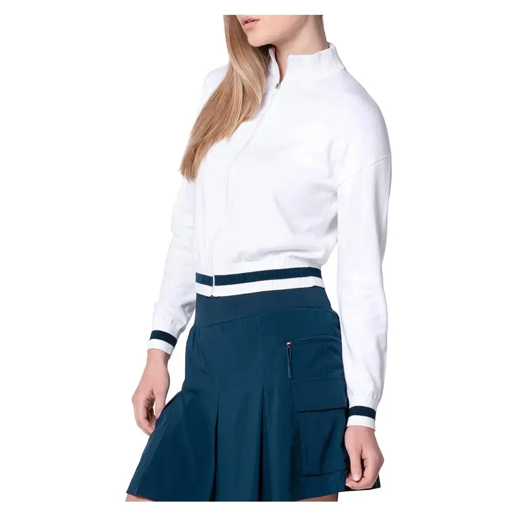 Women's Rally Mock Neck Tennis Cardigan-Apparel-Lucky In Love-CX106-122-2-Tennis Express