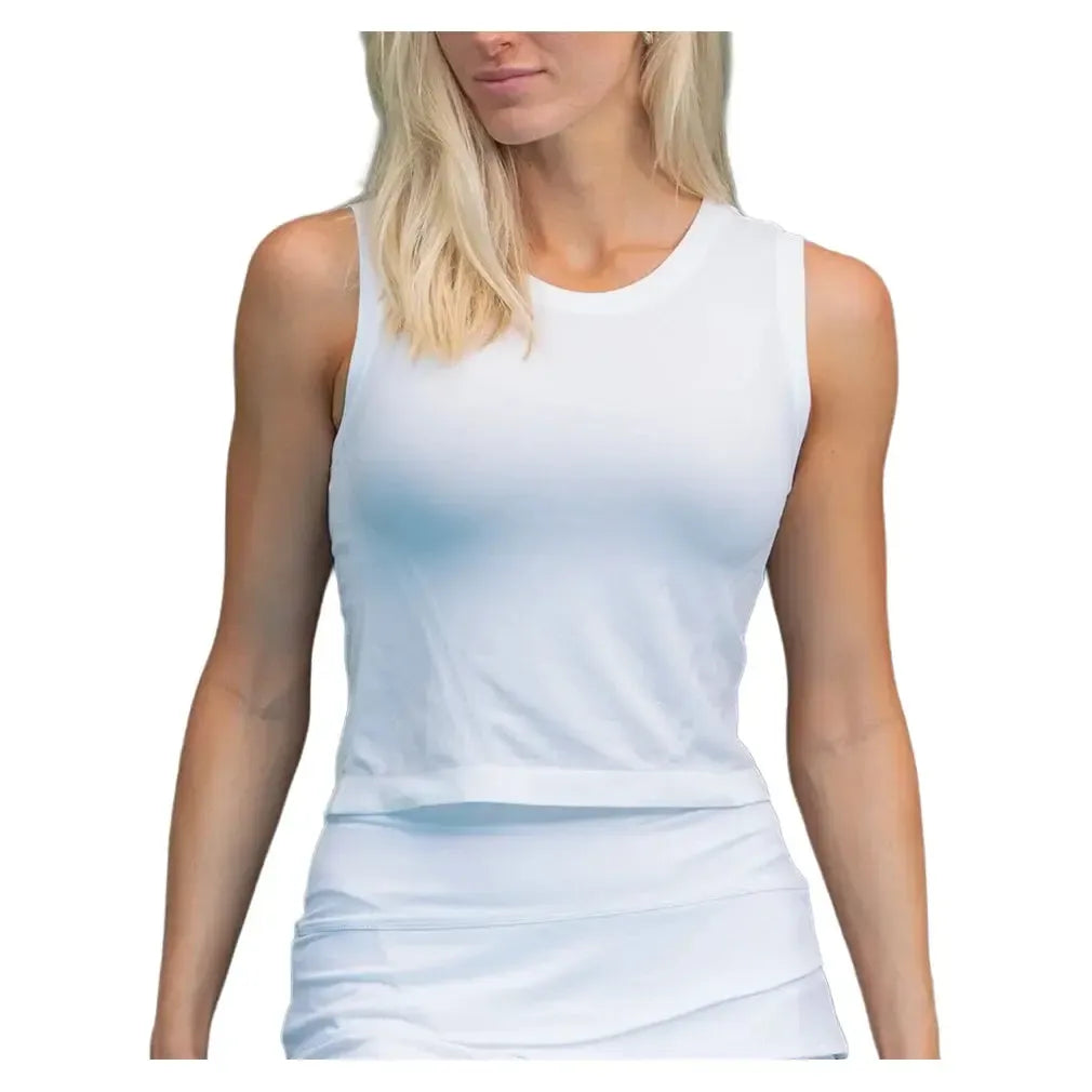 Women's Seamless Textured Muscle Tennis Tank-Apparel-Lucky In Love-CX119-101-Tennis Express