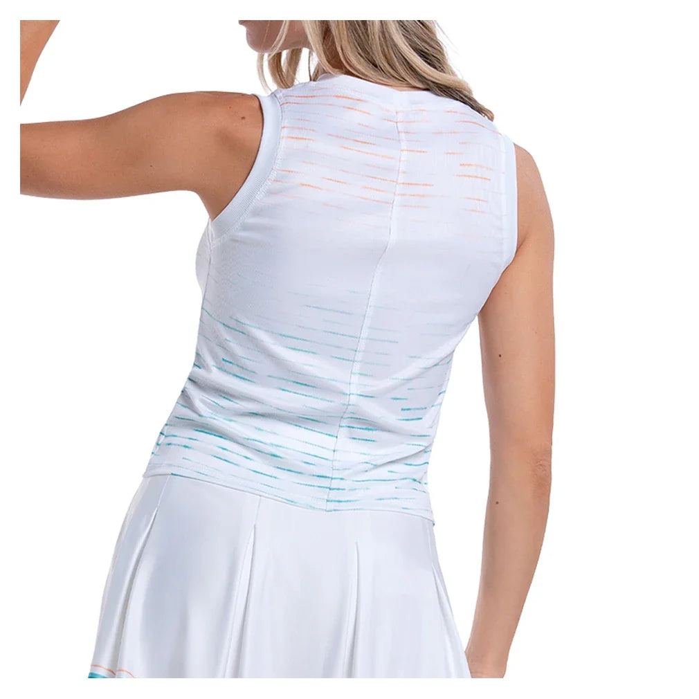 Women's Rising Tides Tennis Muscle Tank White and Color Ombre,Apparel,Lucky In Love,,,Tennis Express,CX141-44F155-3