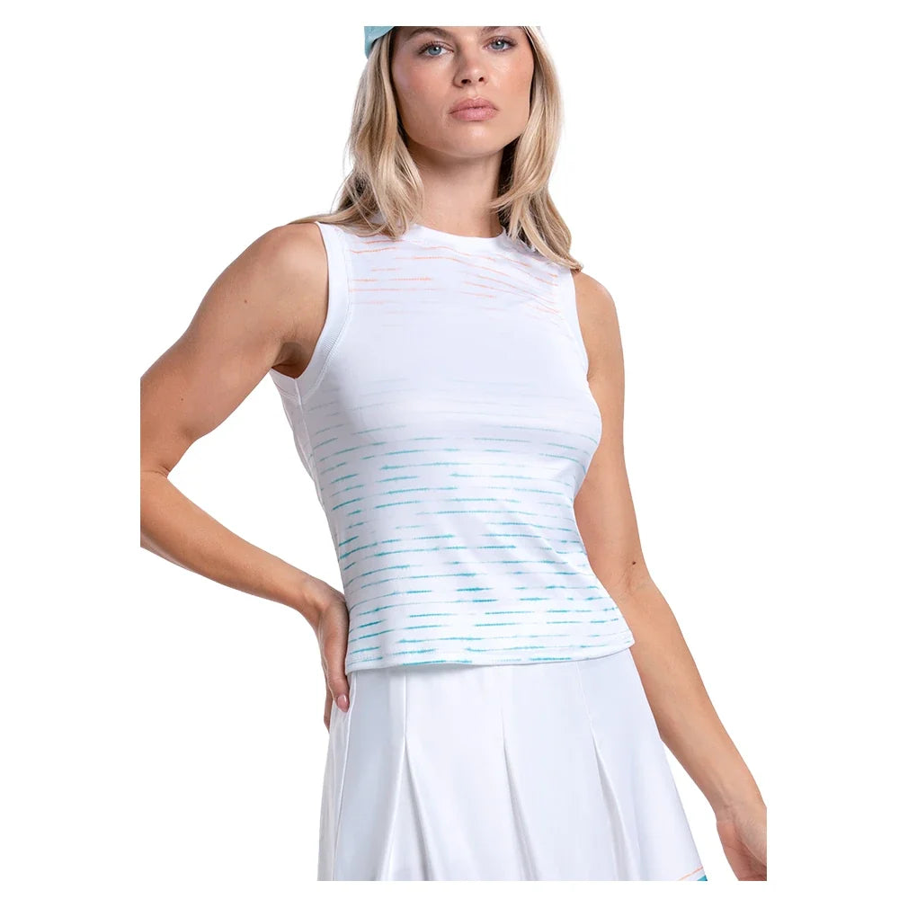 Women's Rising Tides Tennis Muscle Tank White and Color Ombre,Apparel,Lucky In Love,,,Tennis Express,CX141-44F155