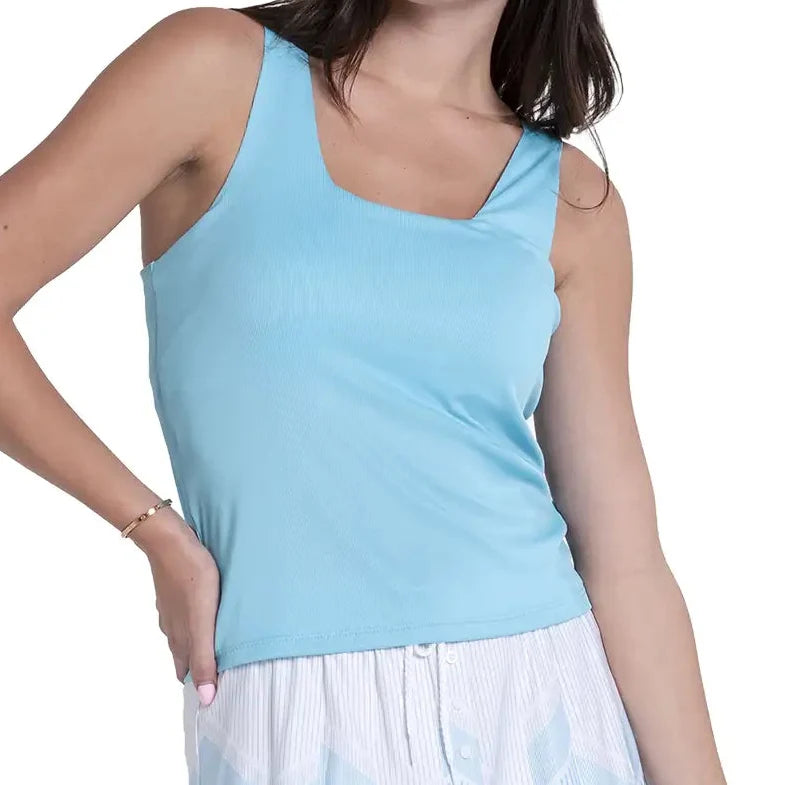 Women's Squared Up Tennis Tank Brusette,Apparel,Lucky In Love,Brusette,XS,Tennis Express,CX153-459-33