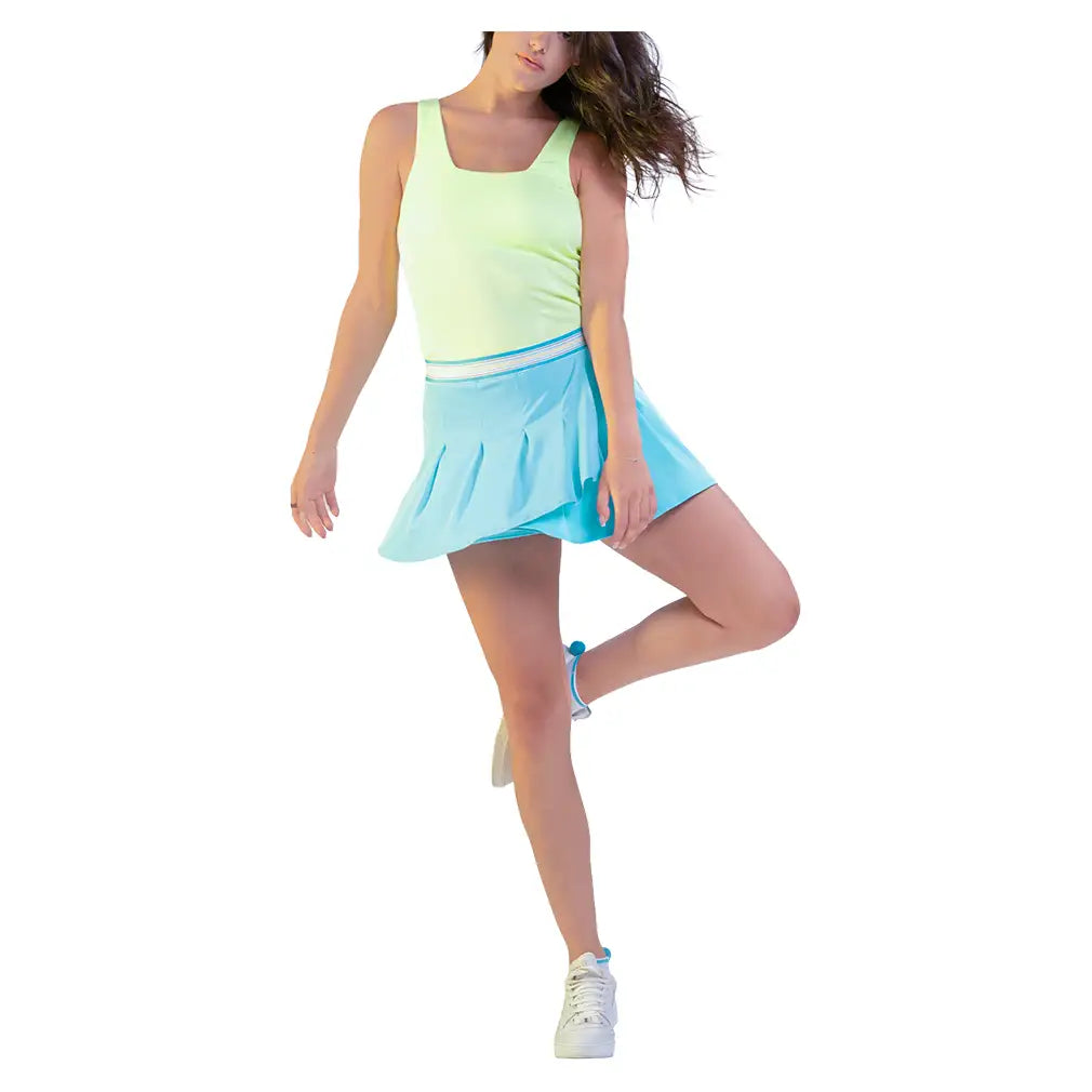 Women's Squared Up Tennis Tank Lemon Frost,Apparel,Lucky In Love,,,Tennis Express,CX153-718-6