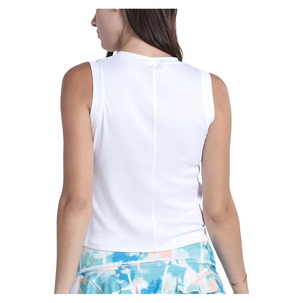 Women's Hip Fit Rib Tennis Muscle Tank-Apparel-Lucky In Love-CX175-100-3-Tennis Express