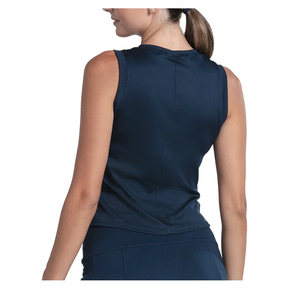 Women's Hip Fit Rib Tennis Muscle Tank-Apparel-Lucky In Love-CX175-401-2-Tennis Express
