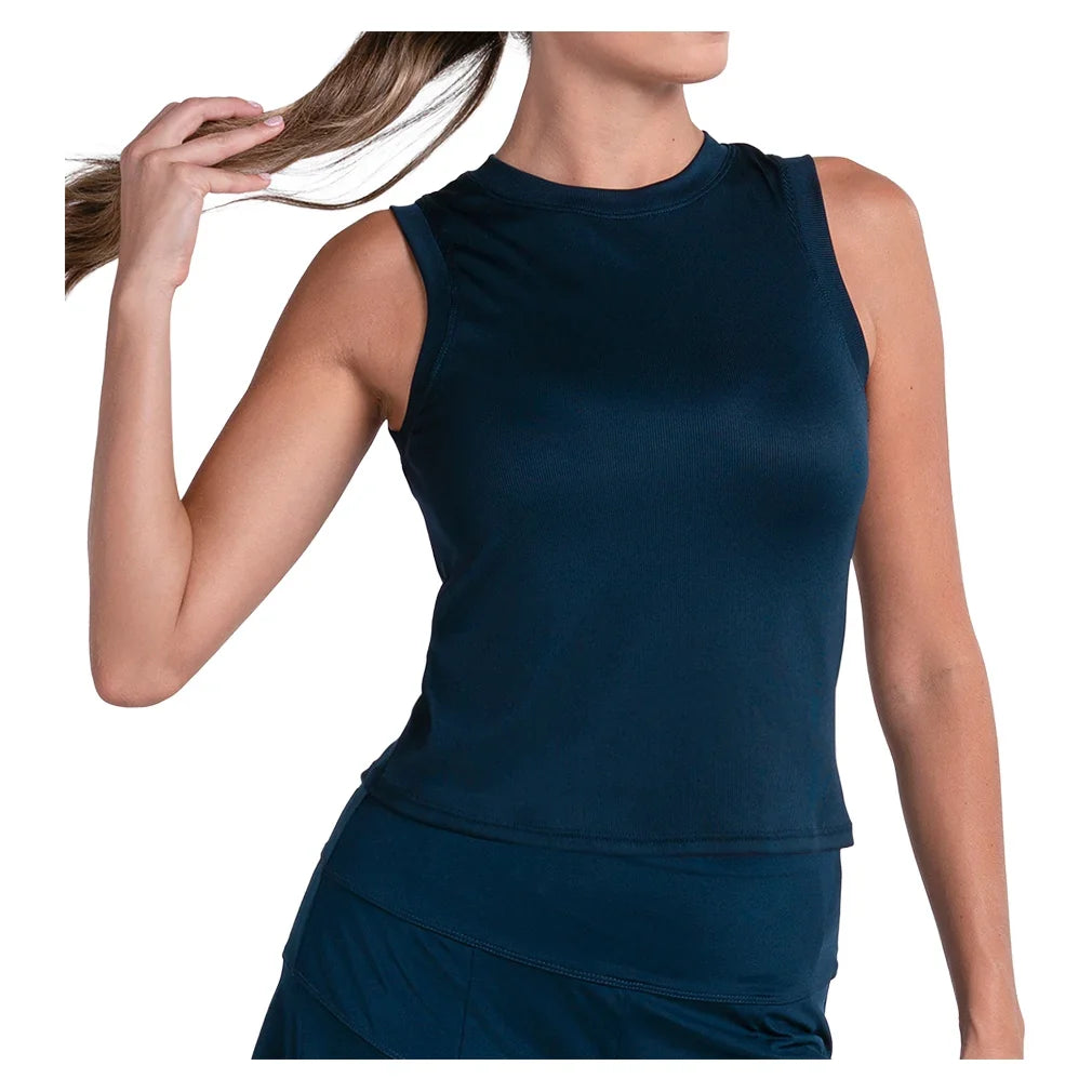 Women's Hip Fit Rib Tennis Muscle Tank-Apparel-Lucky In Love-CX175-401-708378Tennis Express