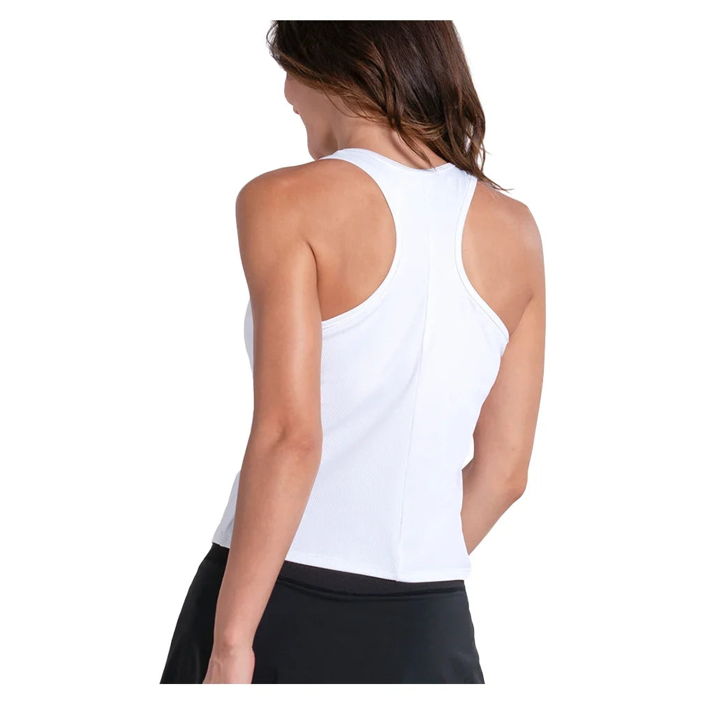 Women's Scoop Neck Rib Tennis Tank with Bra-Apparel-Lucky In Love-CX176-110-2-Tennis Express