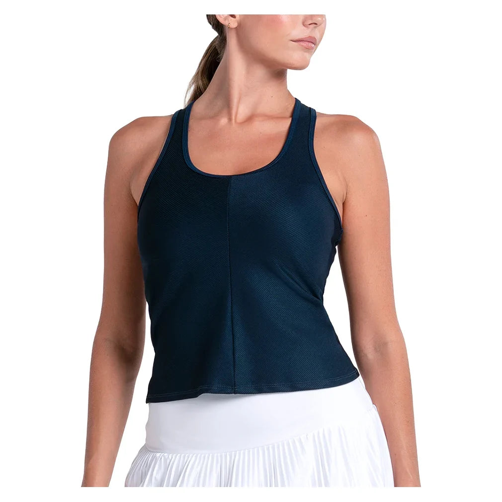 Women's Scoop Neck Rib Tennis Tank with Bra-Apparel-Lucky In Love-CX176-401-708393Tennis Express