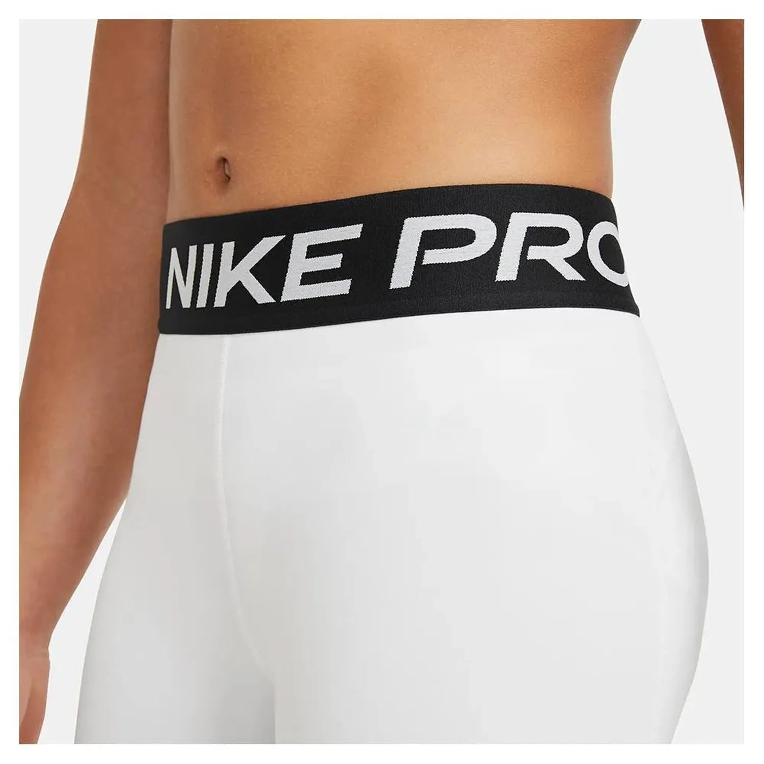 Girls' Pro Training Shorts White and Pure Platinum-Apparel-Nike-DA1033-100-1-Tennis Express