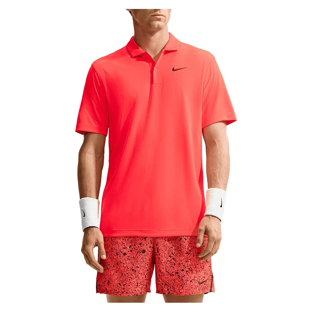 Men's Court Dri-FIT Solid Tennis Polo,Apparel,Nike,635 Bright Crimson/Black,XS,Tennis Express,DH0857-635