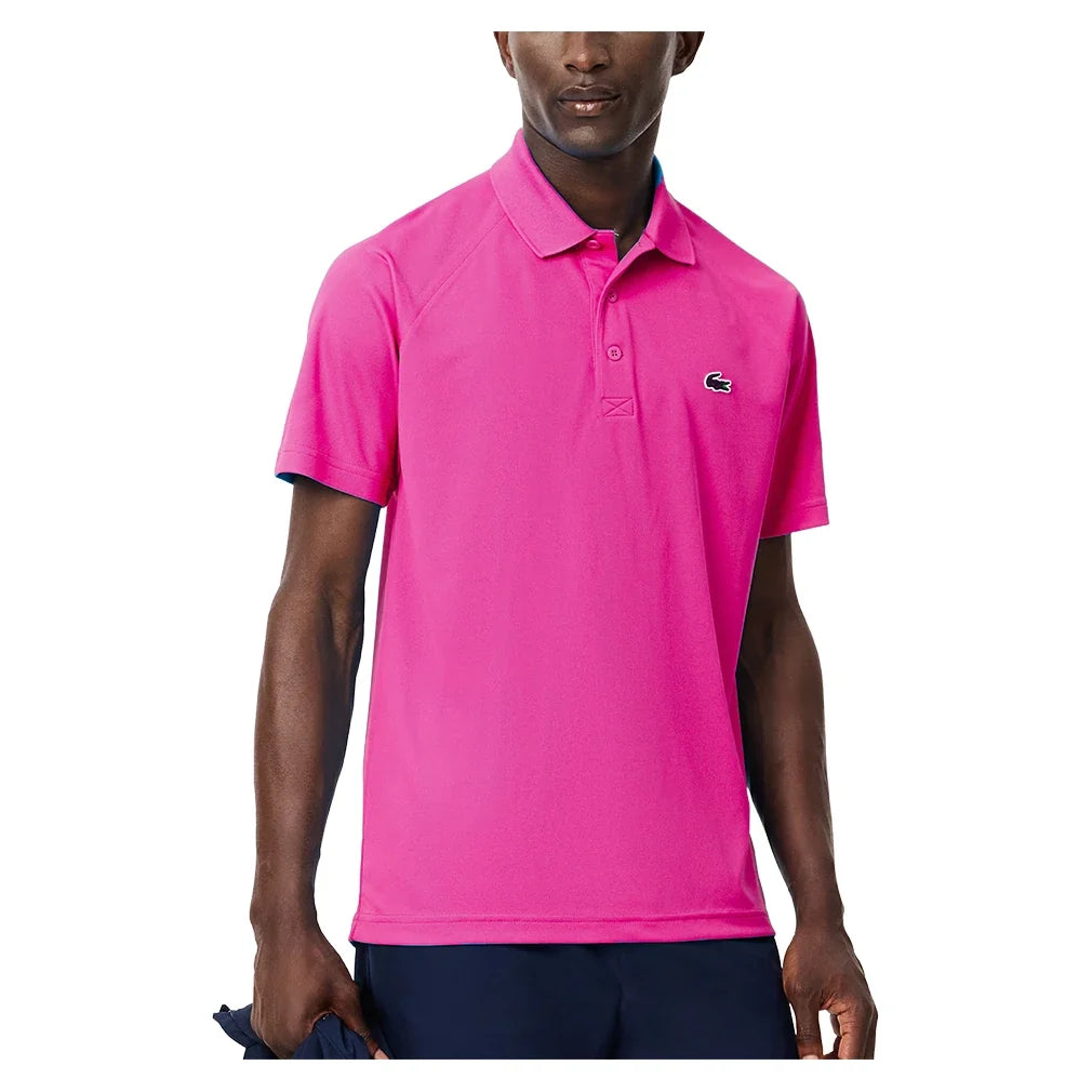 Men's Core Performance Tennis Polo,Apparel,Lacoste,GLH Fuchsia Pink,S,Tennis Express,DH3201-GLH