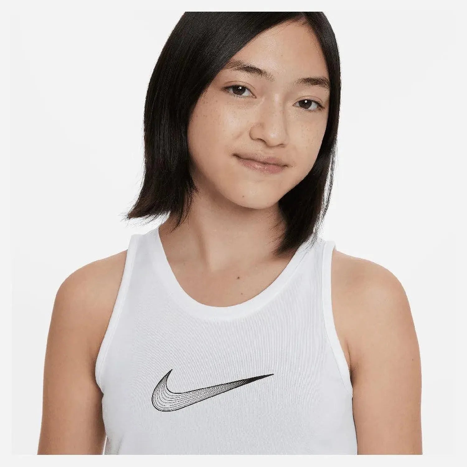 Girls' Dri-FIT One Training Tank White and Black-Apparel-Nike-DH5215-100-1-Tennis Express
