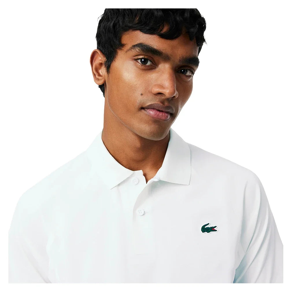 Men's Novak Djokovic On-Court Tennis Polo White-Apparel-Lacoste-DH9986-001-2-Tennis Express