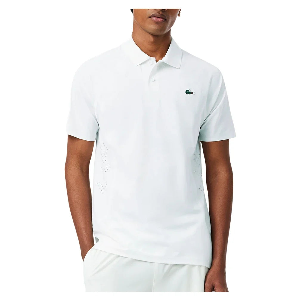 Men's Novak Djokovic On-Court Tennis Polo White-Apparel-Lacoste-DH9986-001-Tennis Express
