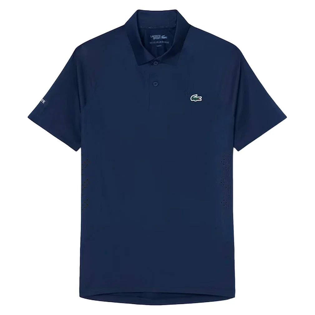 Men's Novak Djokovic On-Court Tennis Polo Navy-Apparel-Lacoste-DH9986-16-3-Tennis Express