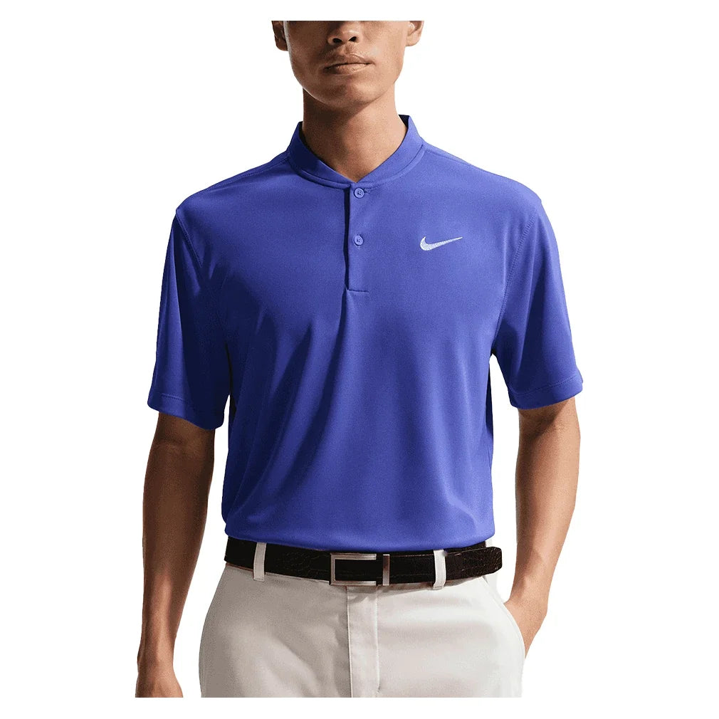Men's Court Dri-FIT Blade Solid Tennis Polo Lapis and White-Apparel-Nike-DJ4167-430-3-704715Tennis Express