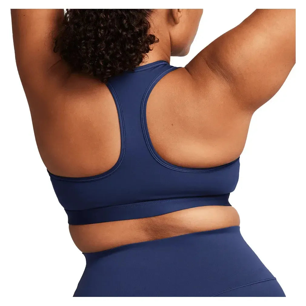 Women's Swoosh Medium Support Padded Sports Bra Midnight Navy and White-Apparel-Nike-DX6821-410F25-4-Tennis Express