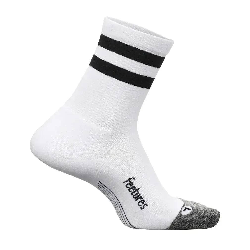 Elite Light Cushion Mini Crew Socks White High Top Stripe-Socks-Feetures-E90-569S25-2-[Sku]-Tennis Express