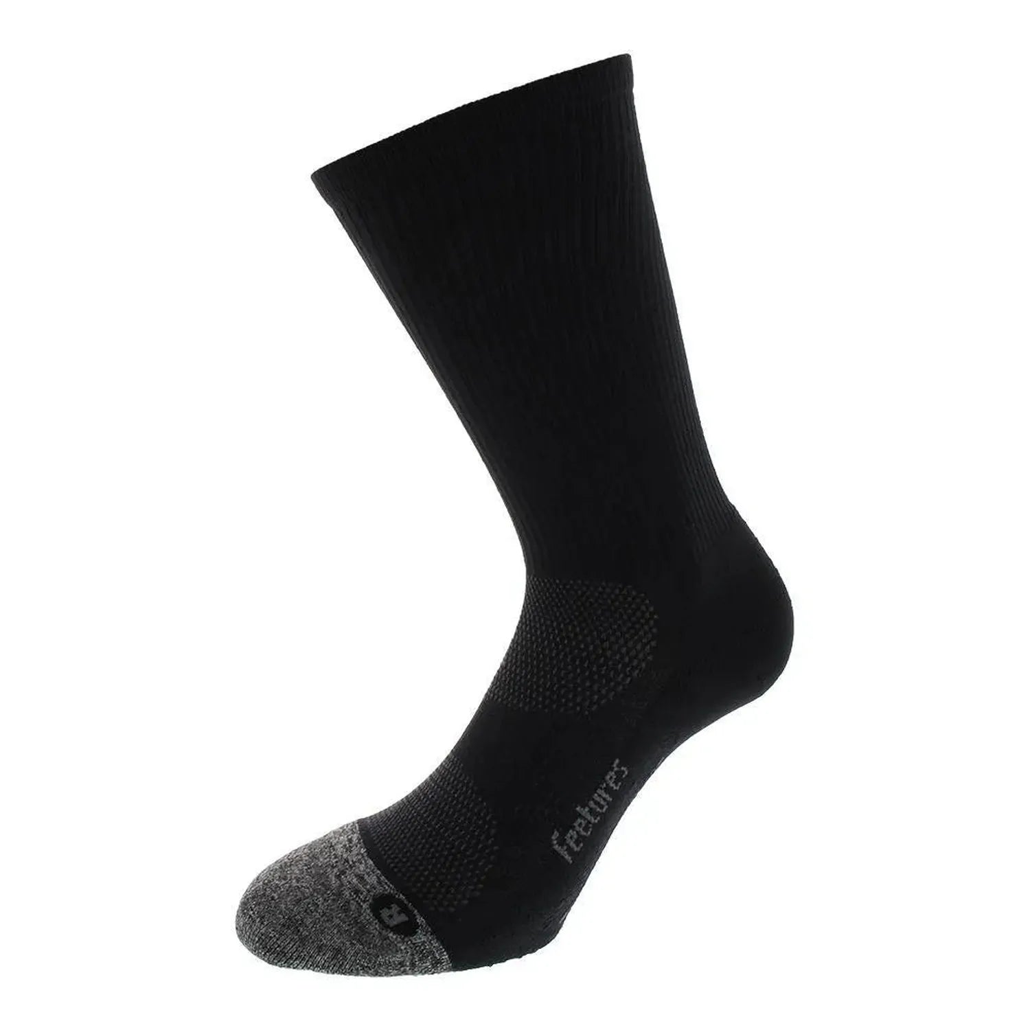 Elite Light Cushion Mini Crew Tennis Socks Black-Socks-Feetures-E90159-F18-2-Tennis Express