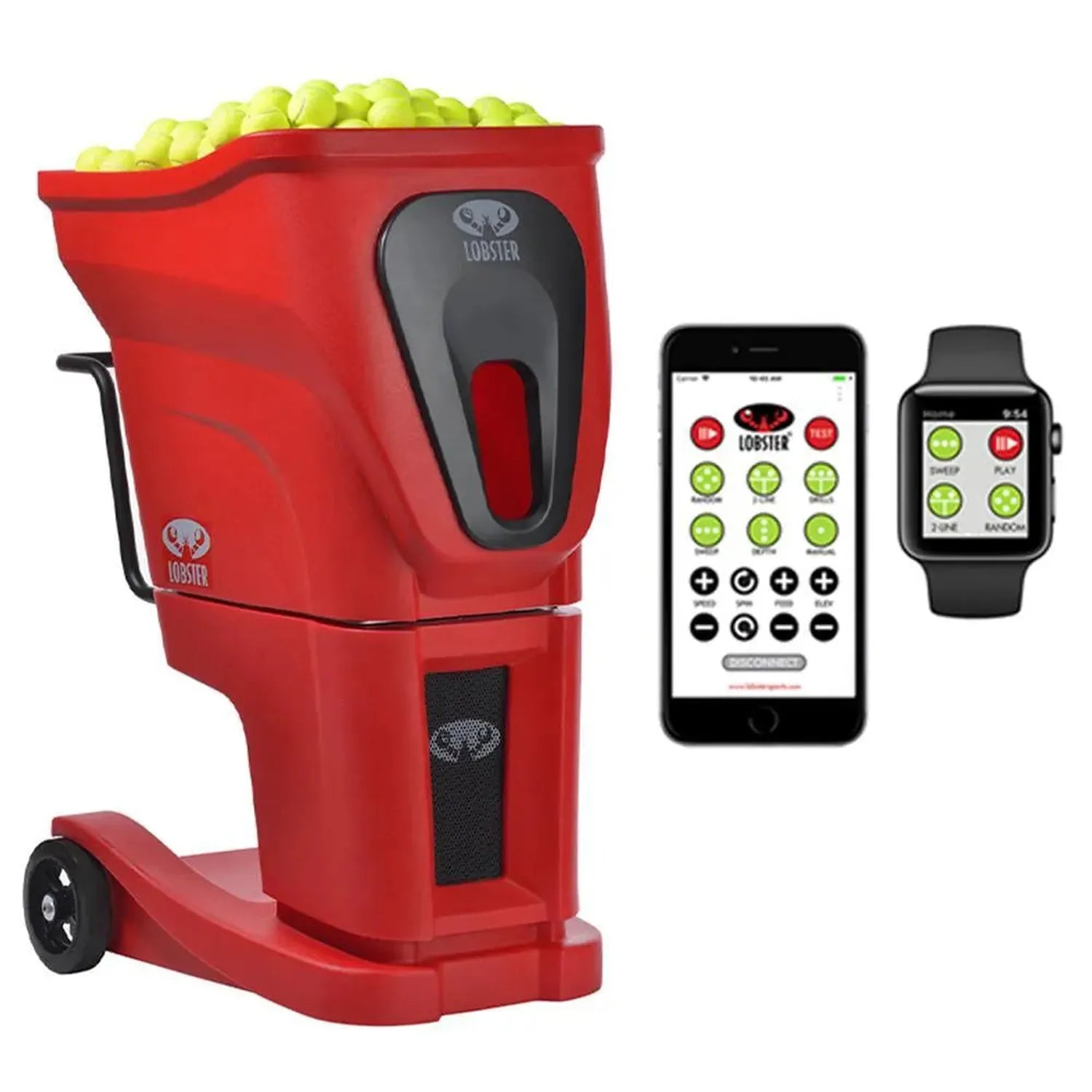 PHENOM with 20-Function Wi-Fi Remote Control for Apple Ball Machine-Court Equipment-Lobster-EC01.WF-X-Tennis Express