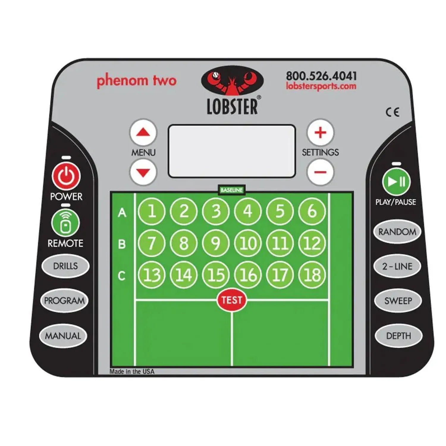 Phenom Two with 20-Function Remote Control Ball Machine-Court Equipment-Lobster-EC02.WF-51-Tennis Express