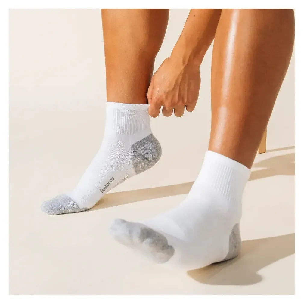 Elite Max Cushion Quarter Socks White-Socks-Feetures-EC20-WHITE-2-Tennis Express
