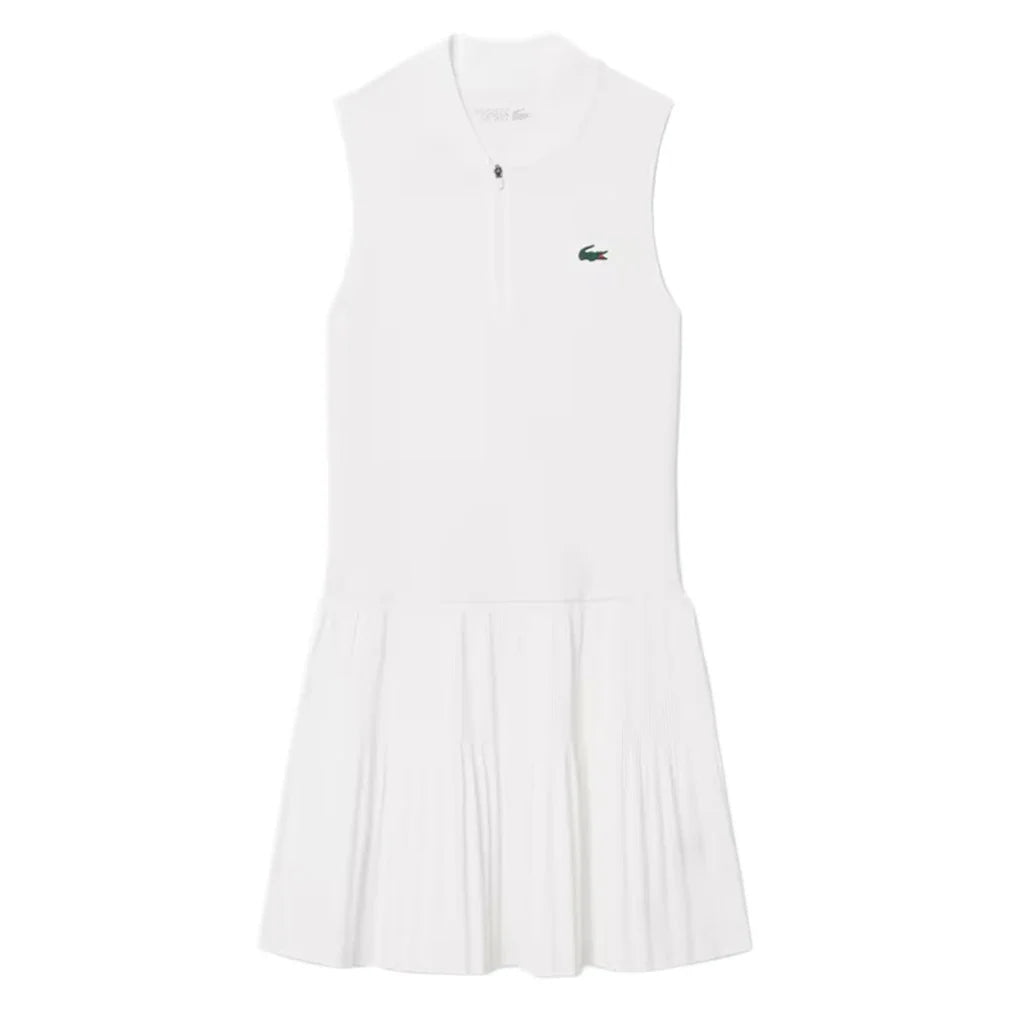 Women's Players Tennis Dress White-Apparel-Lacoste-EF0151-001-Tennis Express