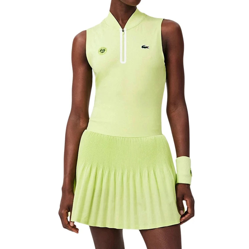 Women's Roland Garros Tennis Dress Sencha,Apparel,Lacoste,Sencha,2(EUR34),Tennis Express,EF5823-BIC