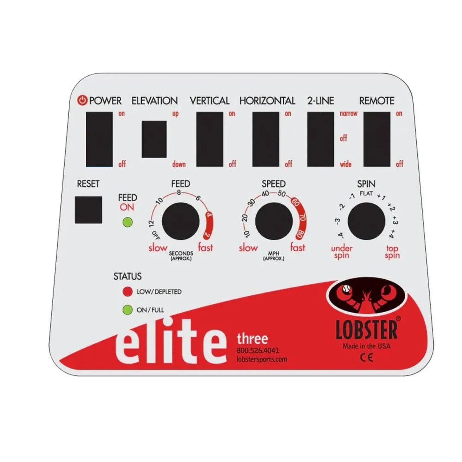 Elite Three with 10-Function Remote Control Ball Machine-Court Equipment-Lobster-EL03-41-Tennis Express