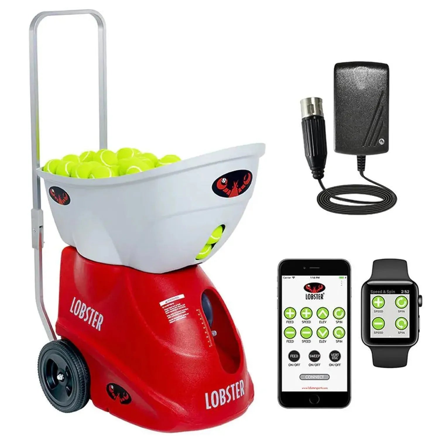 Elite Three with 10-Function Wi-Fi Remote Control for Apple Ball Machine-Court Equipment-Lobster-EL03.WF-Tennis Express