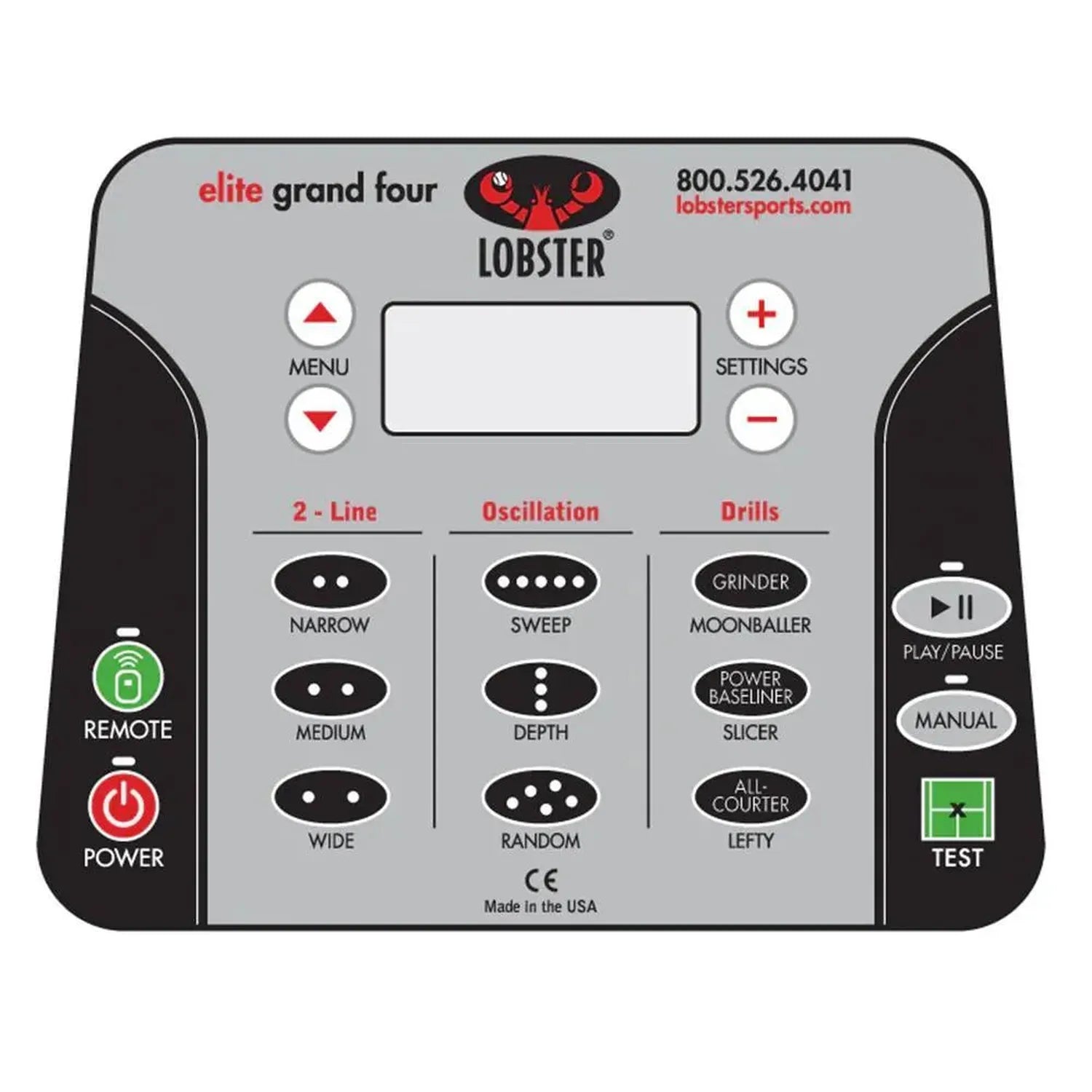 Elite Grand Four with 20-Function Remote Control Ball Machine-Court Equipment-Lobster-EL04-51-Tennis Express