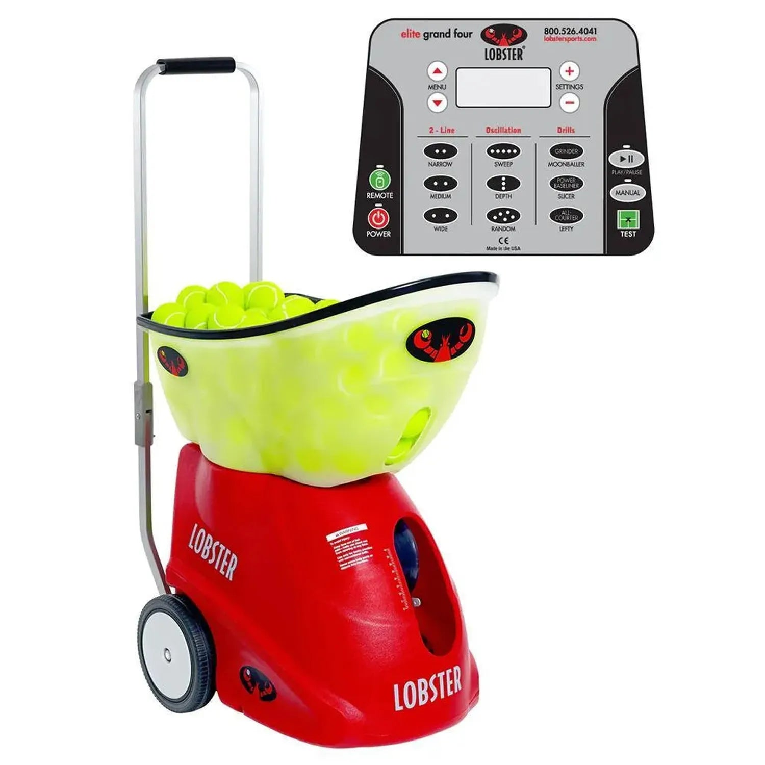 Elite Grand Four with 20-Function Wi-Fi Remote Control for Apple Ball Machine-Court Equipment-Lobster-EL04.WF-1-Tennis Express