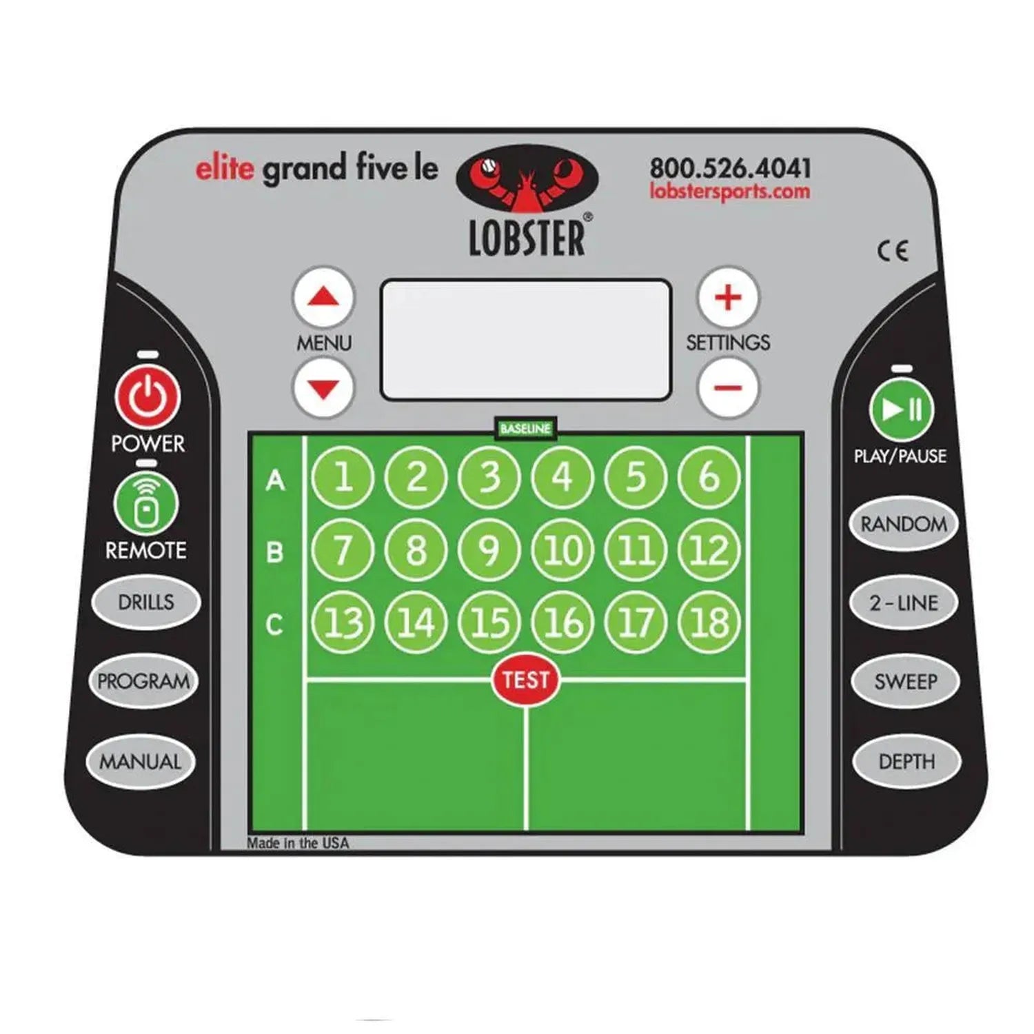 Elite Grand Five with 20-Function Wi-Fi Remote Control for Apple Ball Machine-Court Equipment-Lobster-EL05-53-Tennis Express