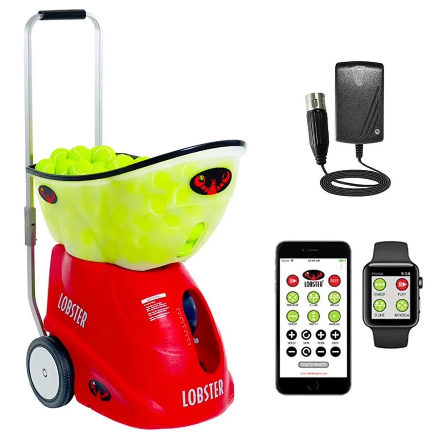 Elite Grand Five with 20-Function Wi-Fi Remote Control for Apple Ball Machine-Court Equipment-Lobster-EL05.WF-X-Tennis Express