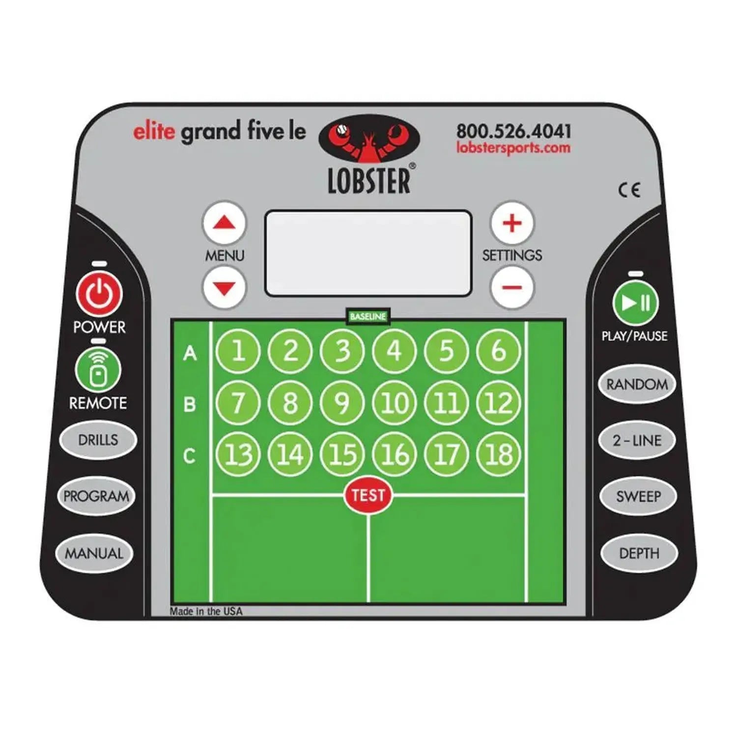 Elite Grand Five LE with 20-Function Remote Control Ball Machine-Court Equipment-Lobster-EL05LE-41-Tennis Express