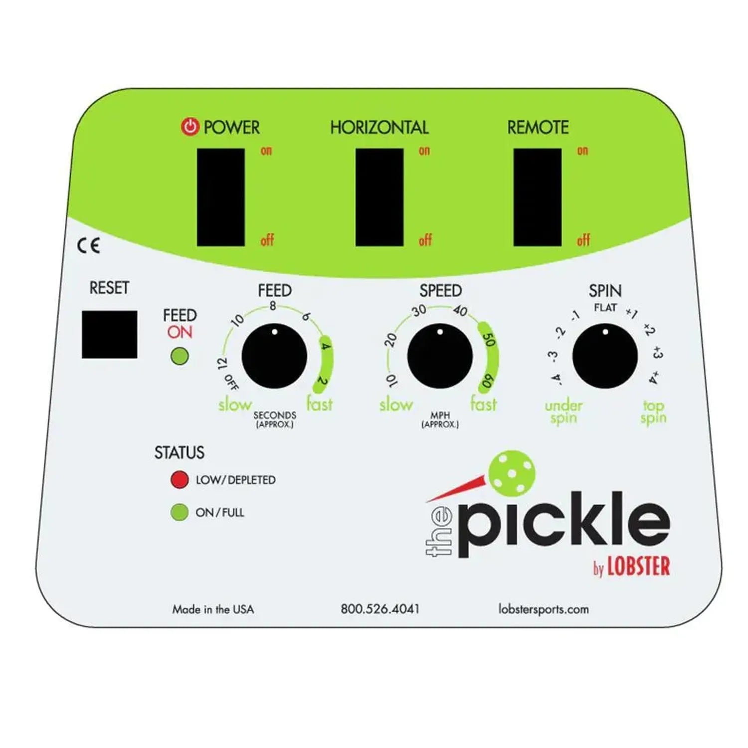 Pickle with 2-Function Remote Control Pickleball Machine-Court Equipment-Lobster-EL0P-3-Tennis Express