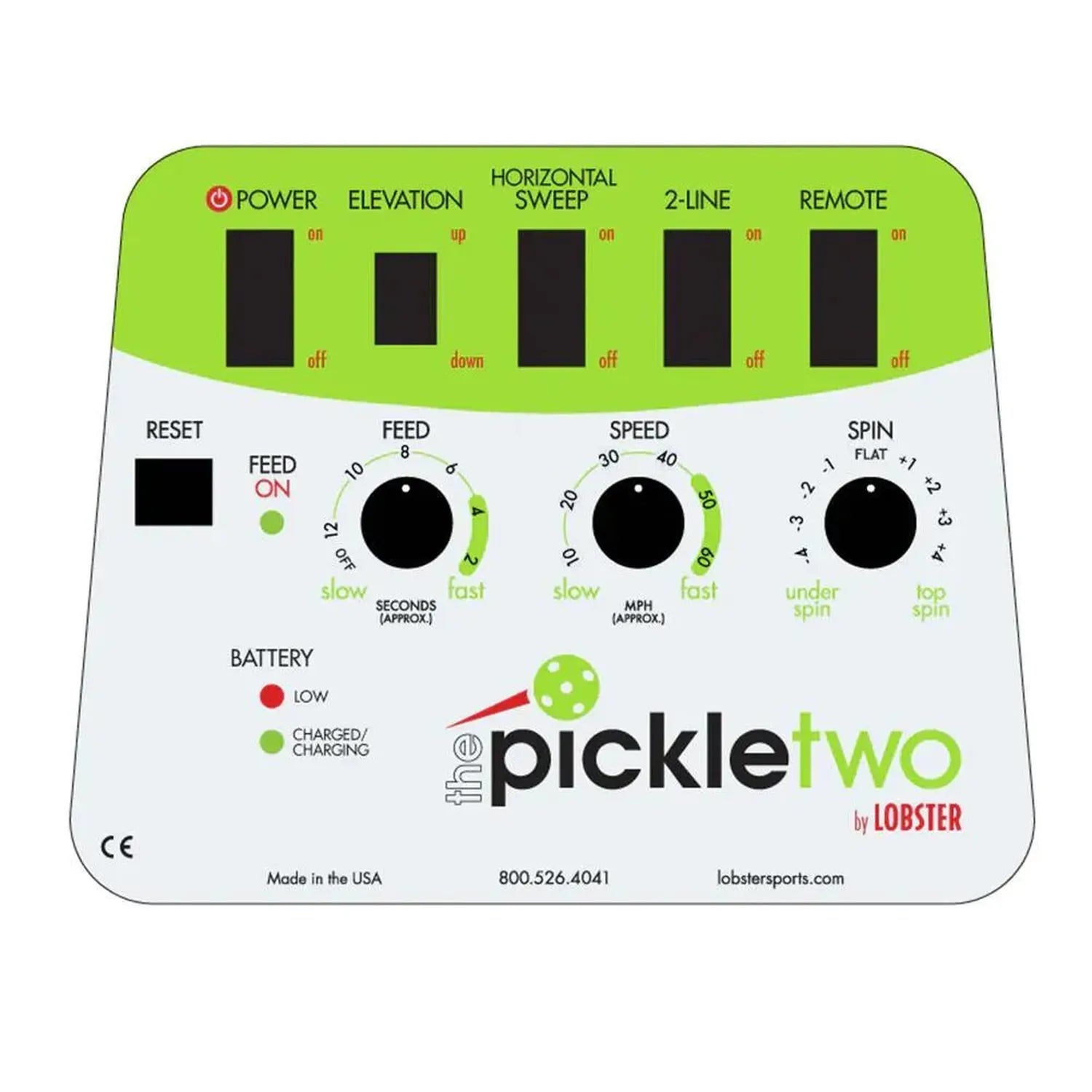 Pickle Two with 10-Function Remote Control Pickleball Machine-Court Equipment-Lobster-EL0P2-3-Tennis Express