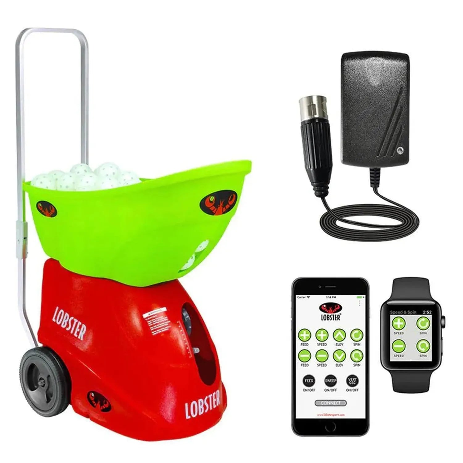Pickle Two with 10-Function Wi-Fi Remote Control for Apple Ball Machine-Court Equipment-Lobster-EL0P2.WF-x1-Tennis Express