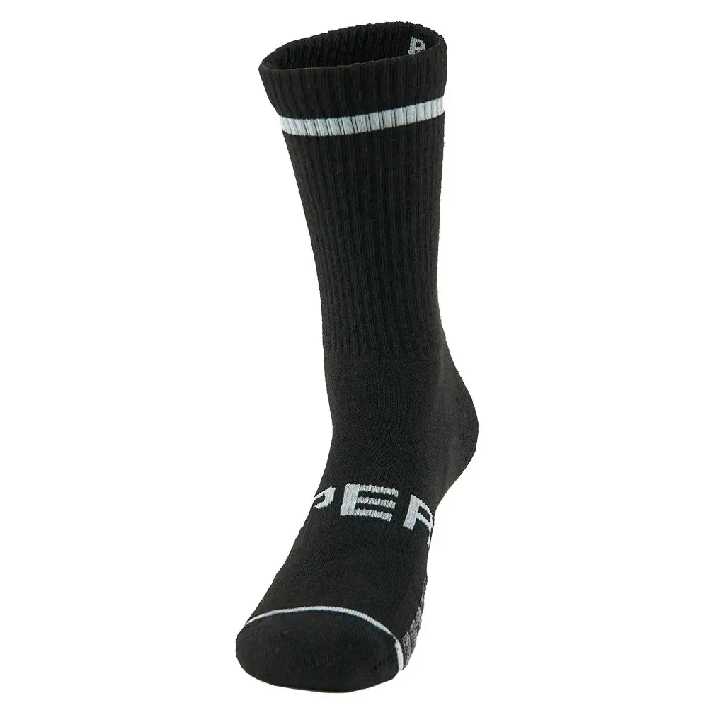 Experia Light Cushion Crew Tennis Socks Black-Socks-Thorlo-EXTRX001-001-Tennis Express