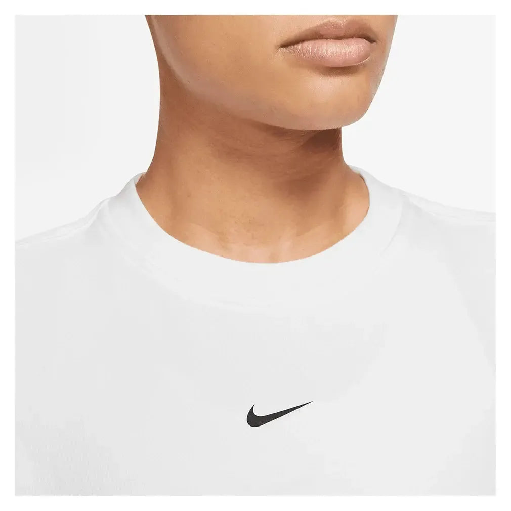 Women's Dri-Fit One Crew-Neck French Terry Sweatshirt White-Apparel-Nike-FB5125-100-1-Tennis Express