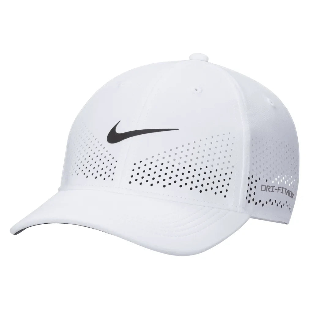Unisex Dri-FIT ADV Club Structured Swoosh Tennis Cap, Nike, 100 White/Black, Tennis Express, FB5636-OSBH26-100-WHITE-BLACK-1