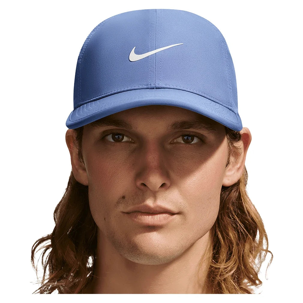 Unisex Dri-FIT Club Unstructured Featherlight Tennis Cap Indigo Storm and White,Apparel,Nike,Indigo Storm/White,One Size,Tennis Express,FB5682-459_5