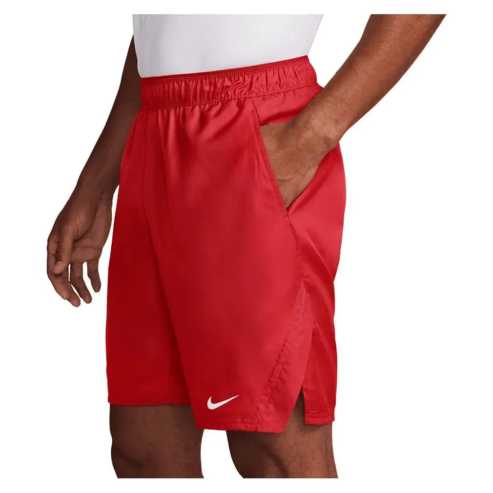 Men's Court Dri-FIT Victory 9 Inch Tennis Short University Red and White-Apparel-Nike-FD5384-657-2-Tennis Express