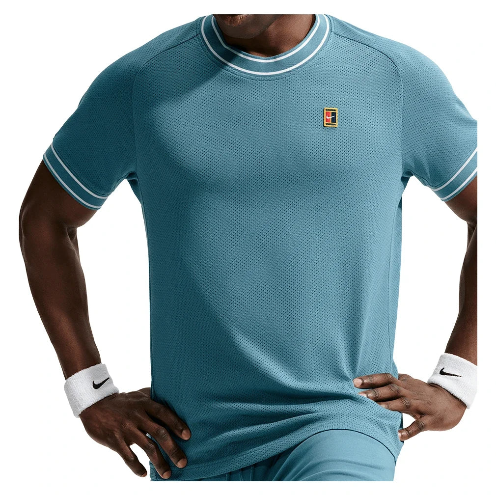 Men's Court Heritage Short Sleeve Tennis Top,Apparel,Nike,,,Tennis Express,FN0318-006_3